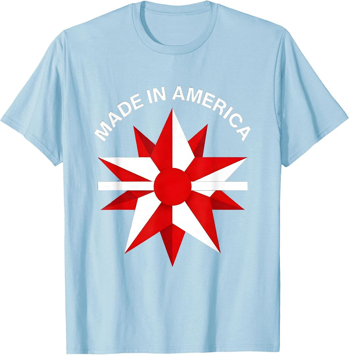 Men's Made in America Patriotic Pride Design T-Shirt - Baby Blue