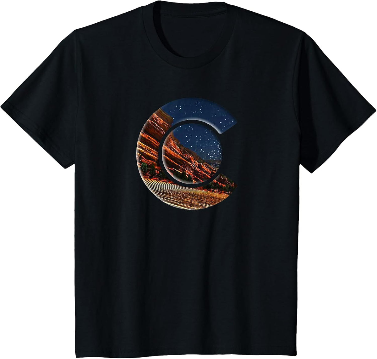 Red Rocks Amphitheater T-Shirt - Black