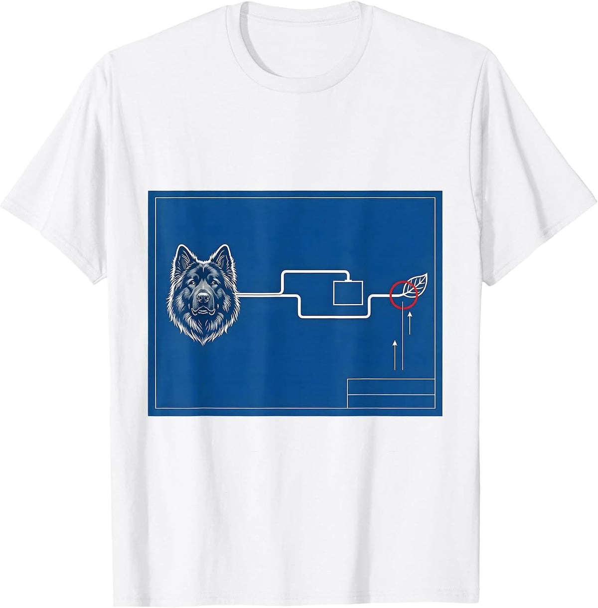 Men's Great Pyrenees Technical Blueprint Dog Owner Humor T-Shirt - White