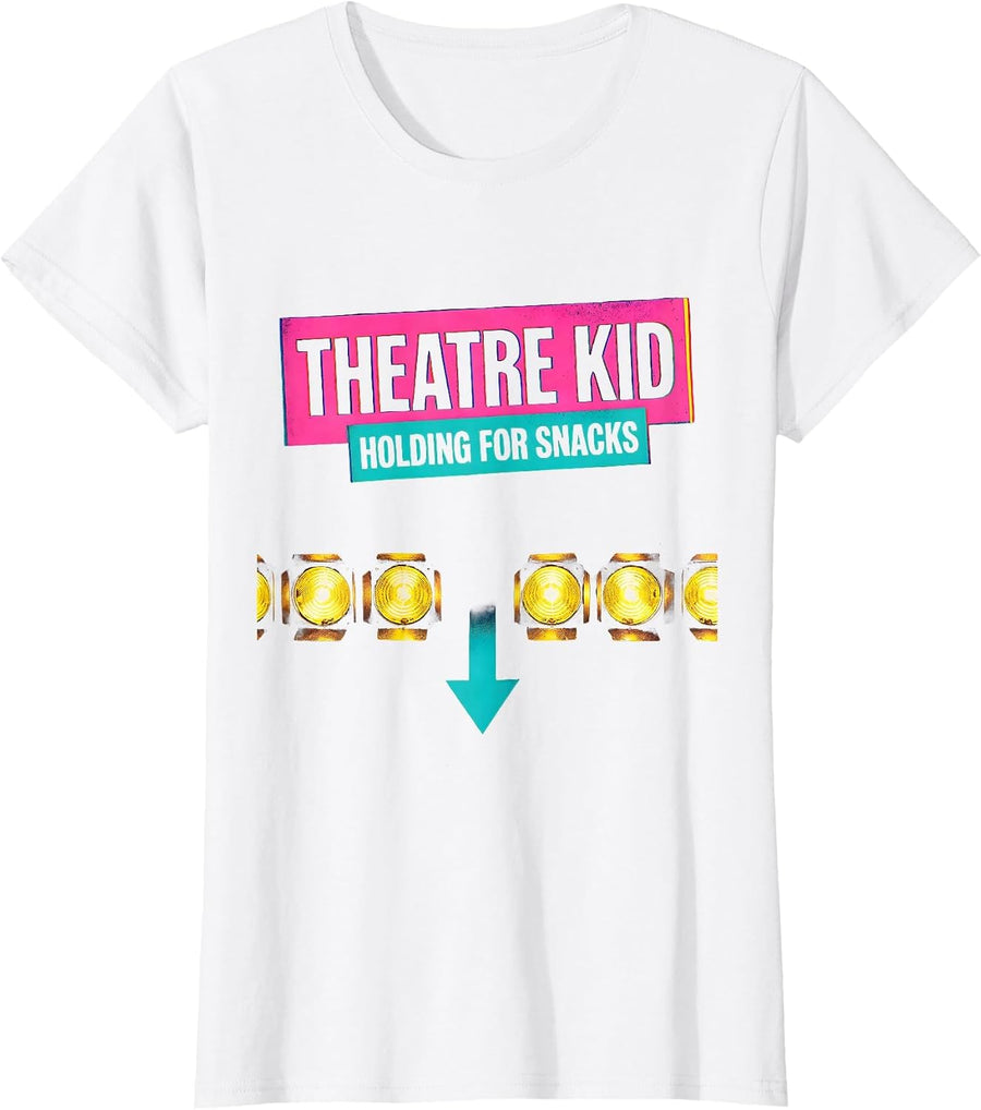Women's Theatre Kid Holding For Snacks Funny Musical Theatre Gift T-Shirt - White
