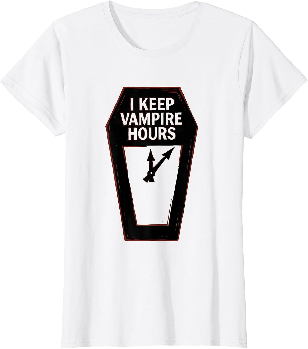 I Keep Vampire Hours Gothic Alt Aesthetic Halloween Humor T-Shirt - White