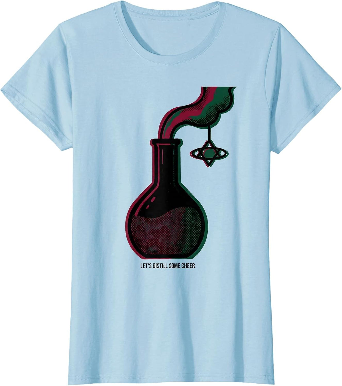 Let's Distill Some Cheer Funny Science Chemistry Nerd Humor T-Shirt - Baby Blue