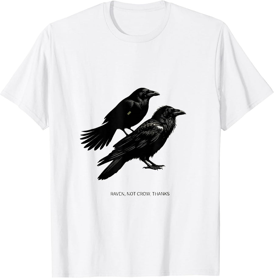 Men's Raven Not Crow Thanks Dark Humor Bird Lover Gift T-Shirt - White
