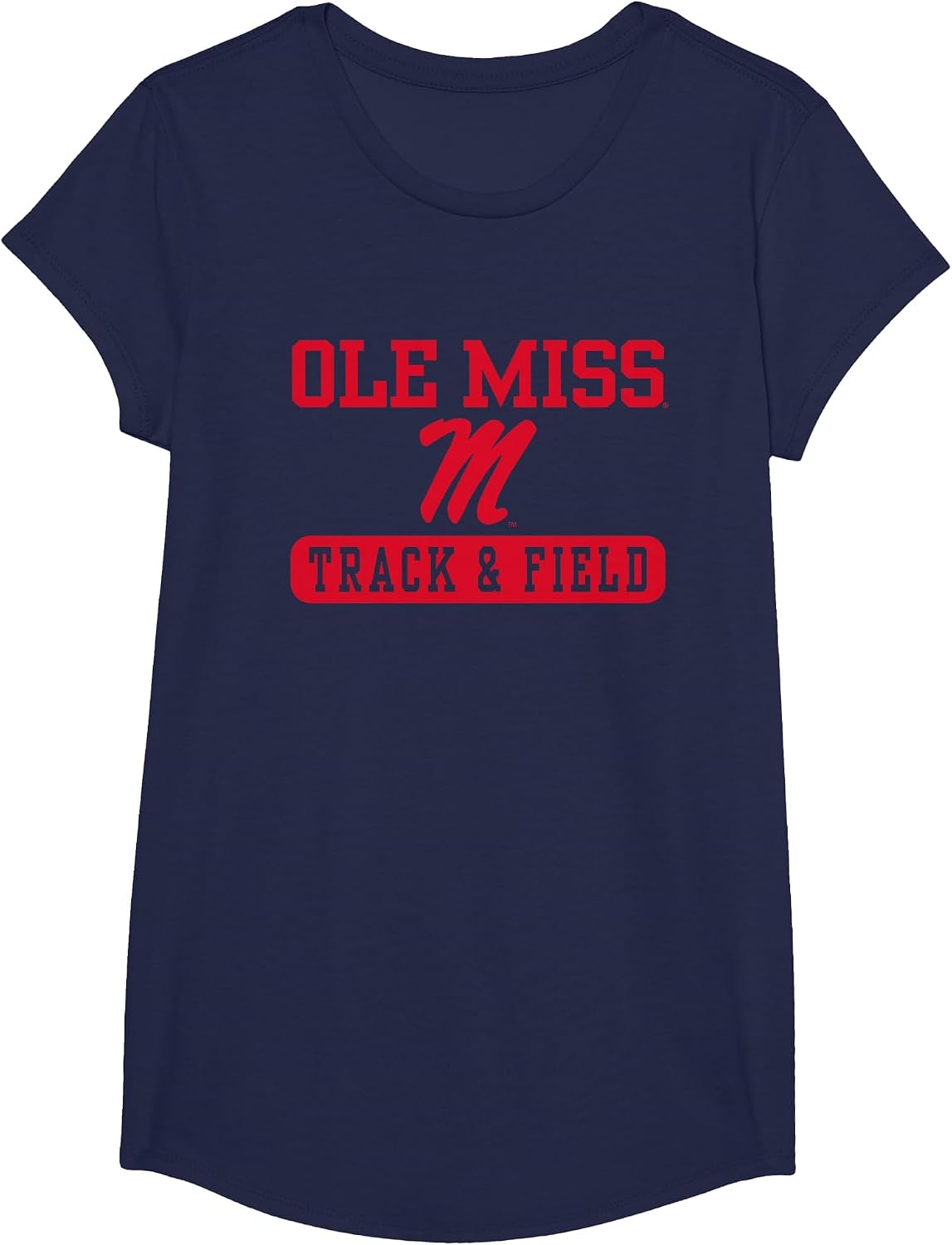 Mississippi Ole Miss Rebels Track & Field Logo T-Shirt - Girls Navy Blue