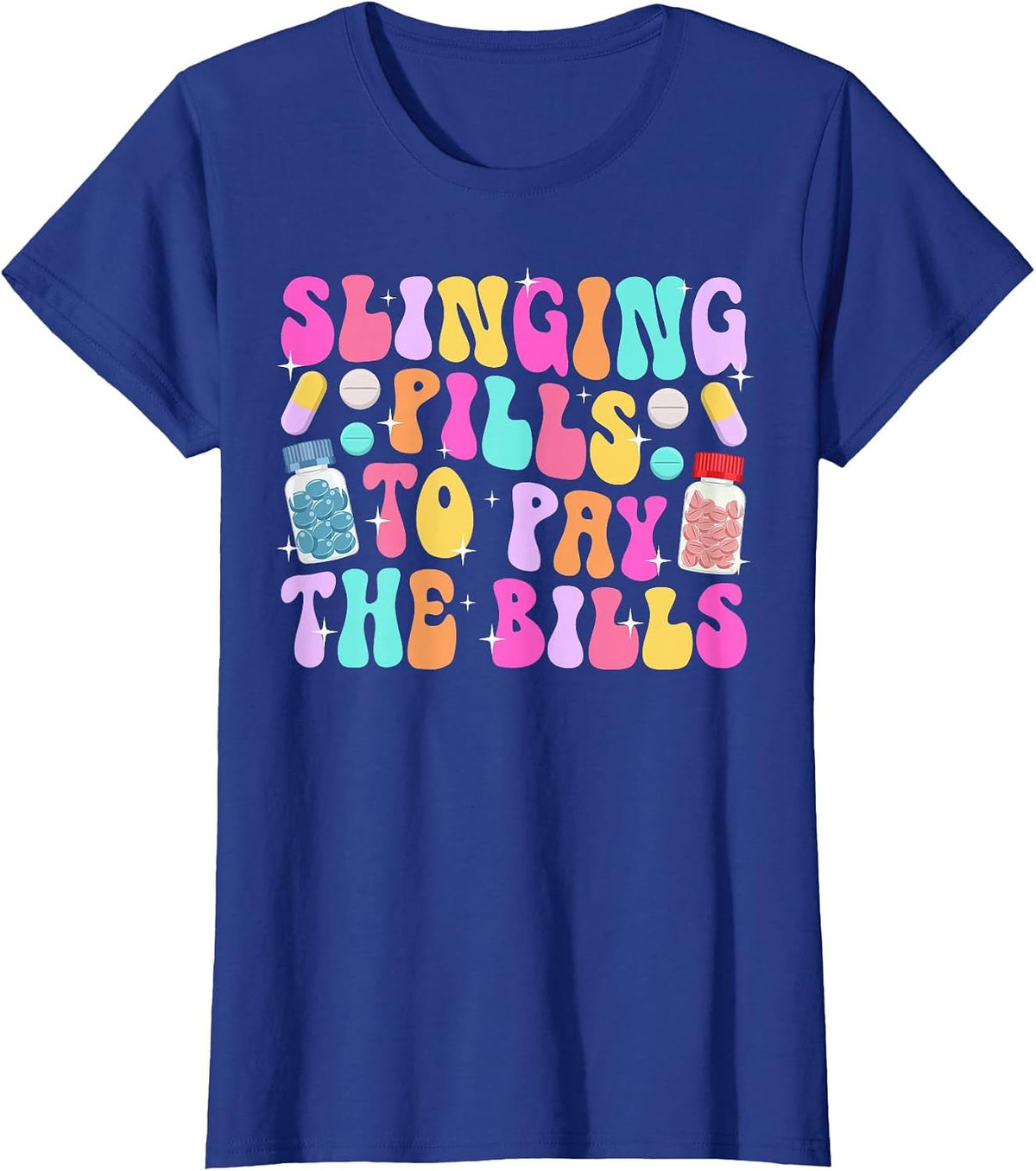 Pharmacy Tech Pharm Tech Groovy Pharm Technician T-Shirt - Royal Blue