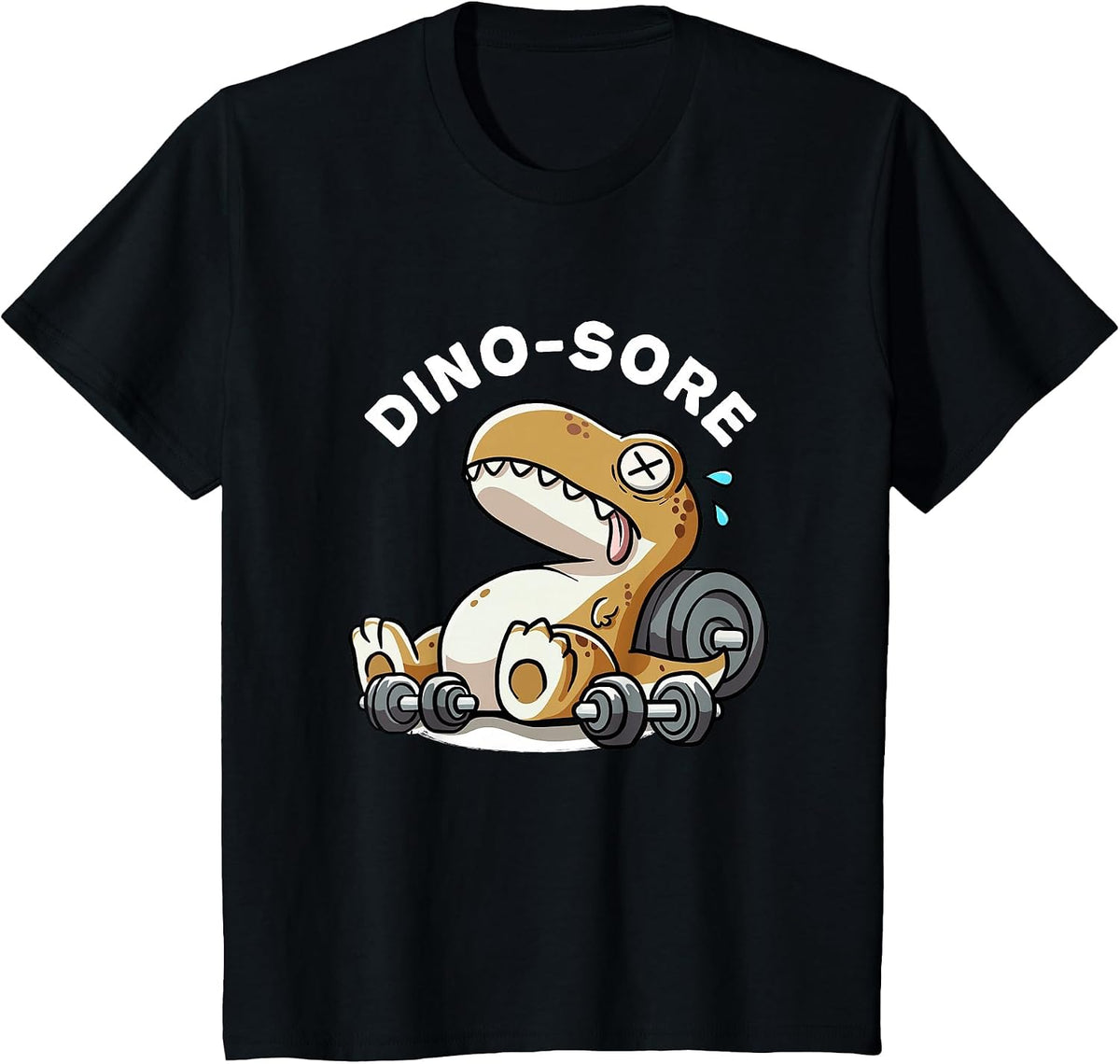 Dino Sore Dinosaurs Weightlift Workouts Gym Quotes Funny Gym T-Shirt - Black