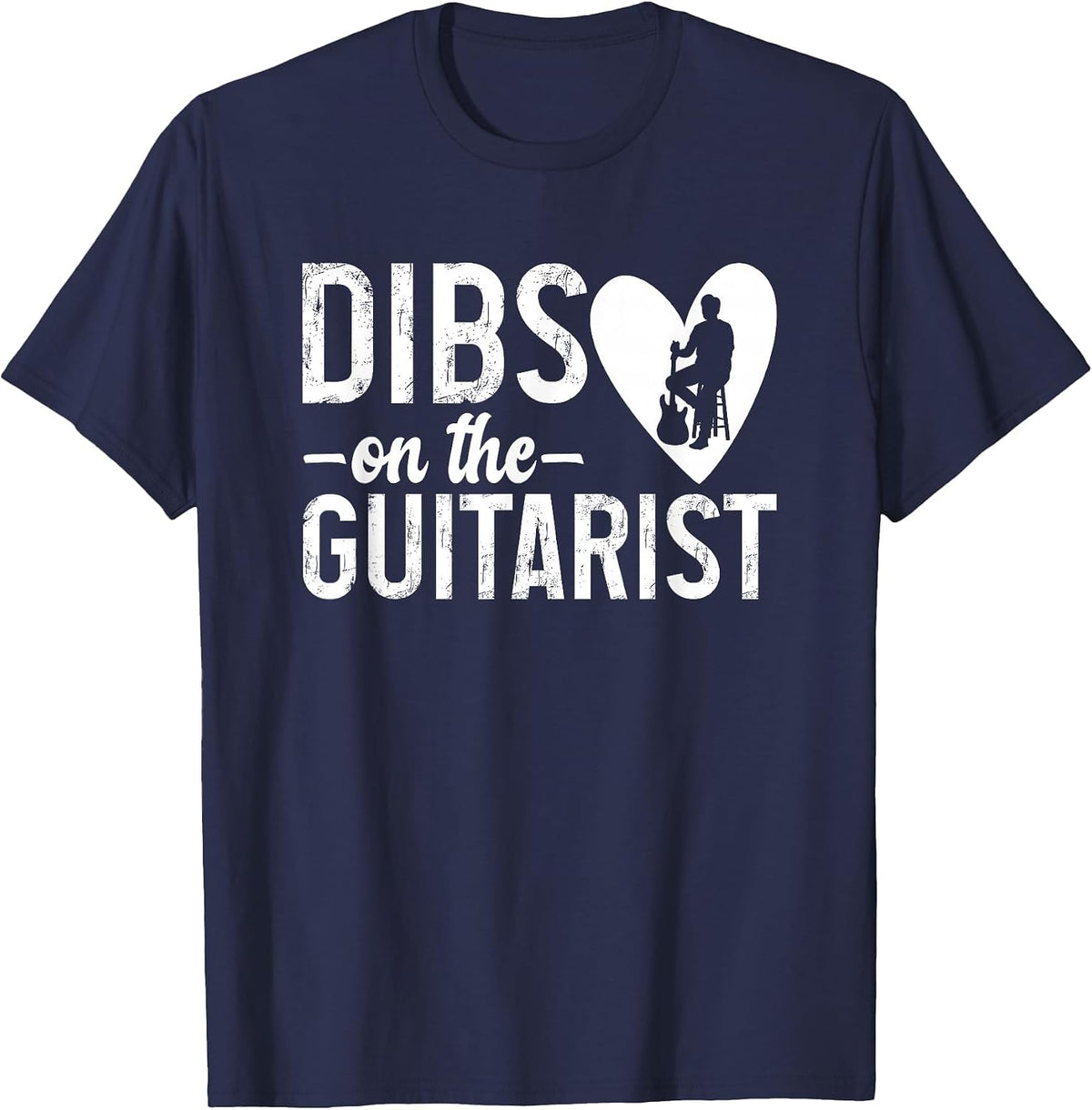 Dibs On Guitarist Wife Guitar Player Wife of A Guitar Player T-Shirt - Navy Blue