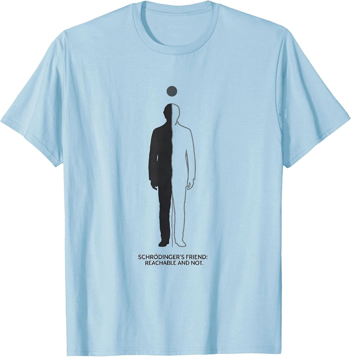 Men's Schrödinger's Friend: Reachable And Not Physics T-Shirt - Baby Blue