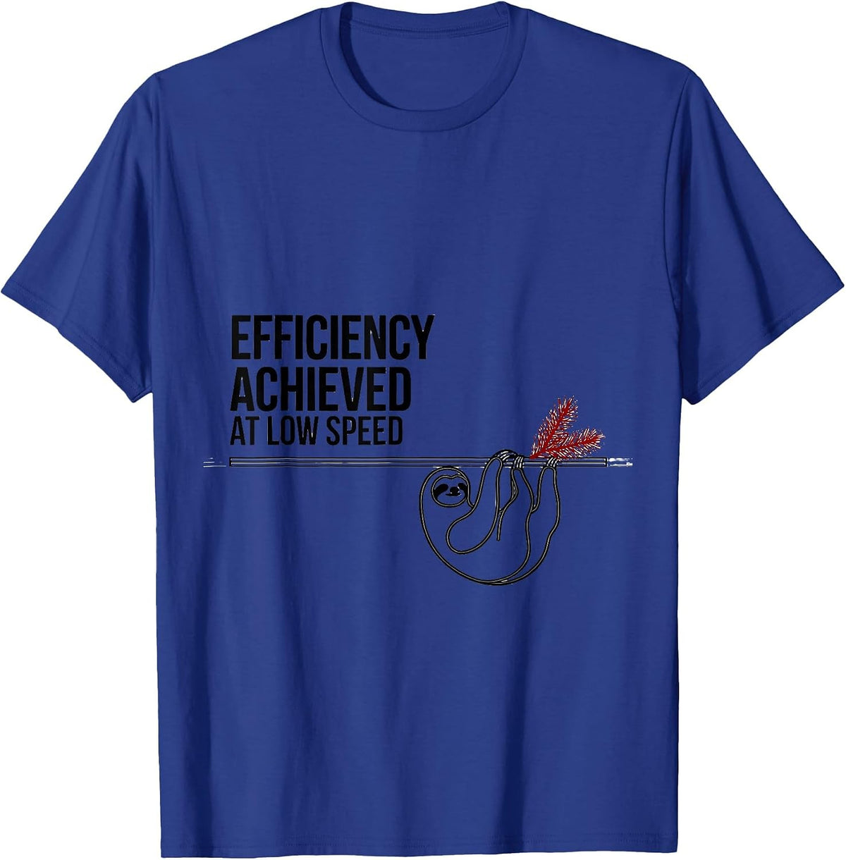 Men's Efficiency Achieved At Low Speed Funny Sloth Lover Christmas T-Shirt - Royal Blue