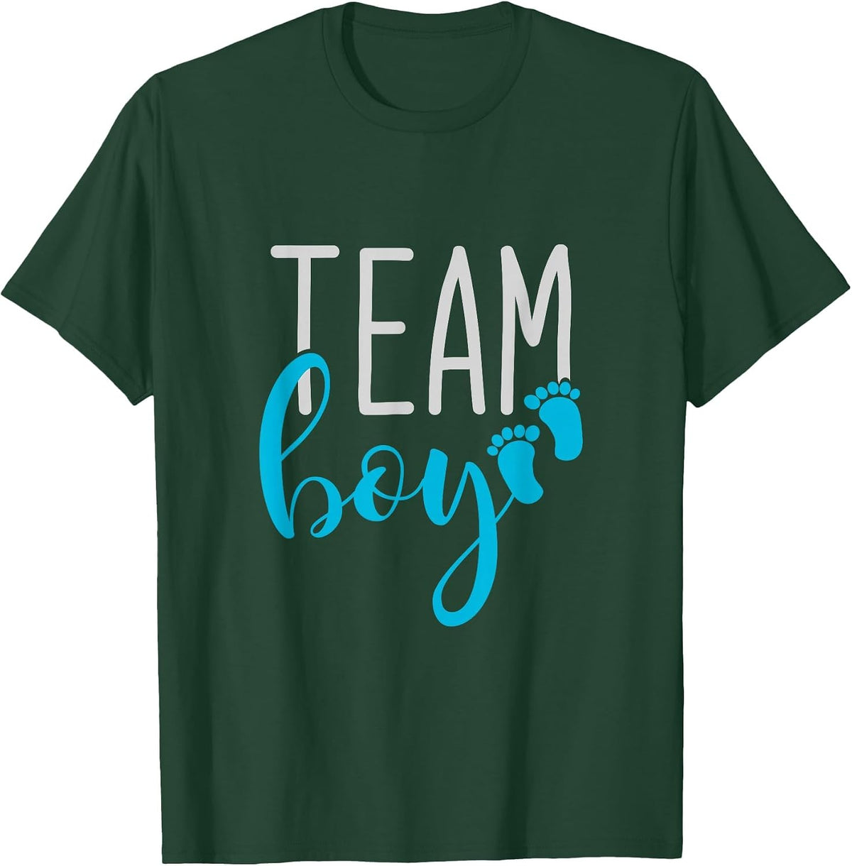 Team Boy Gender Reveal T-Shirt - Dark Green