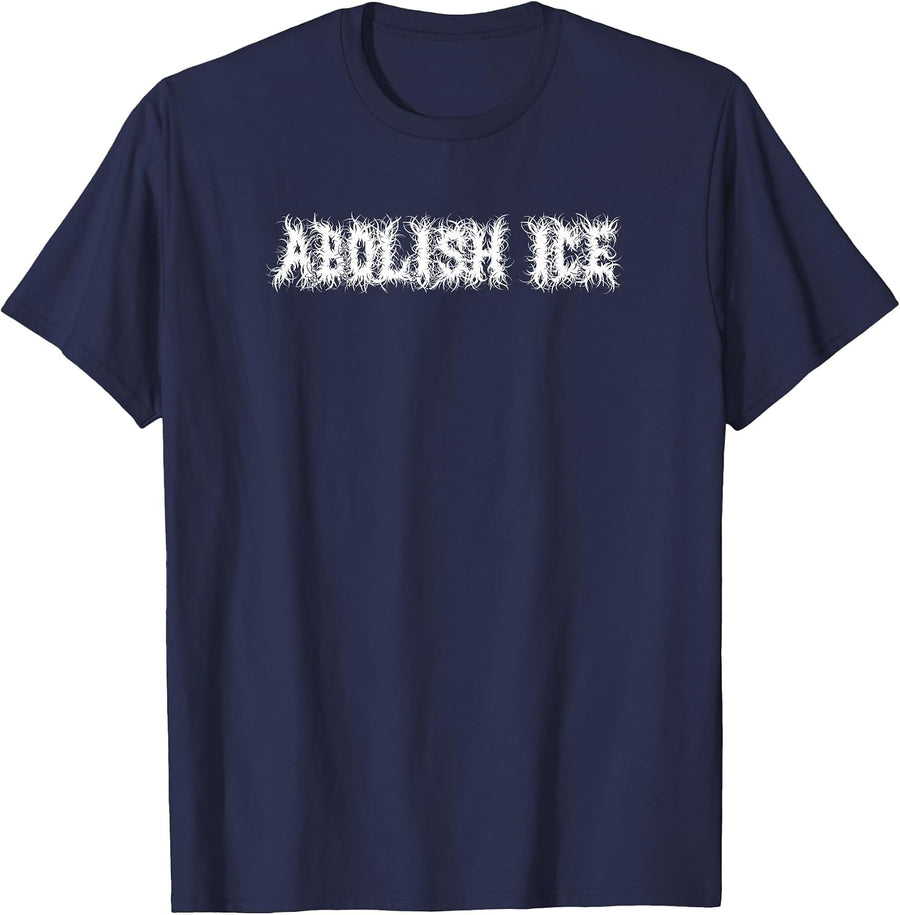 Abolish ICE Awesome Ironic Goth Inspired T-Shirt - Navy Blue
