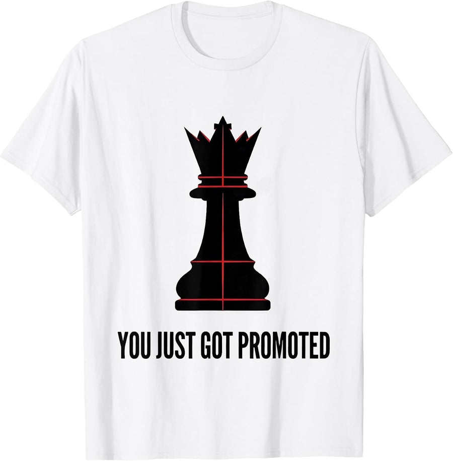 Men's You Just Got Promoted Geometric Chess Player Club Humor T-Shirt - White