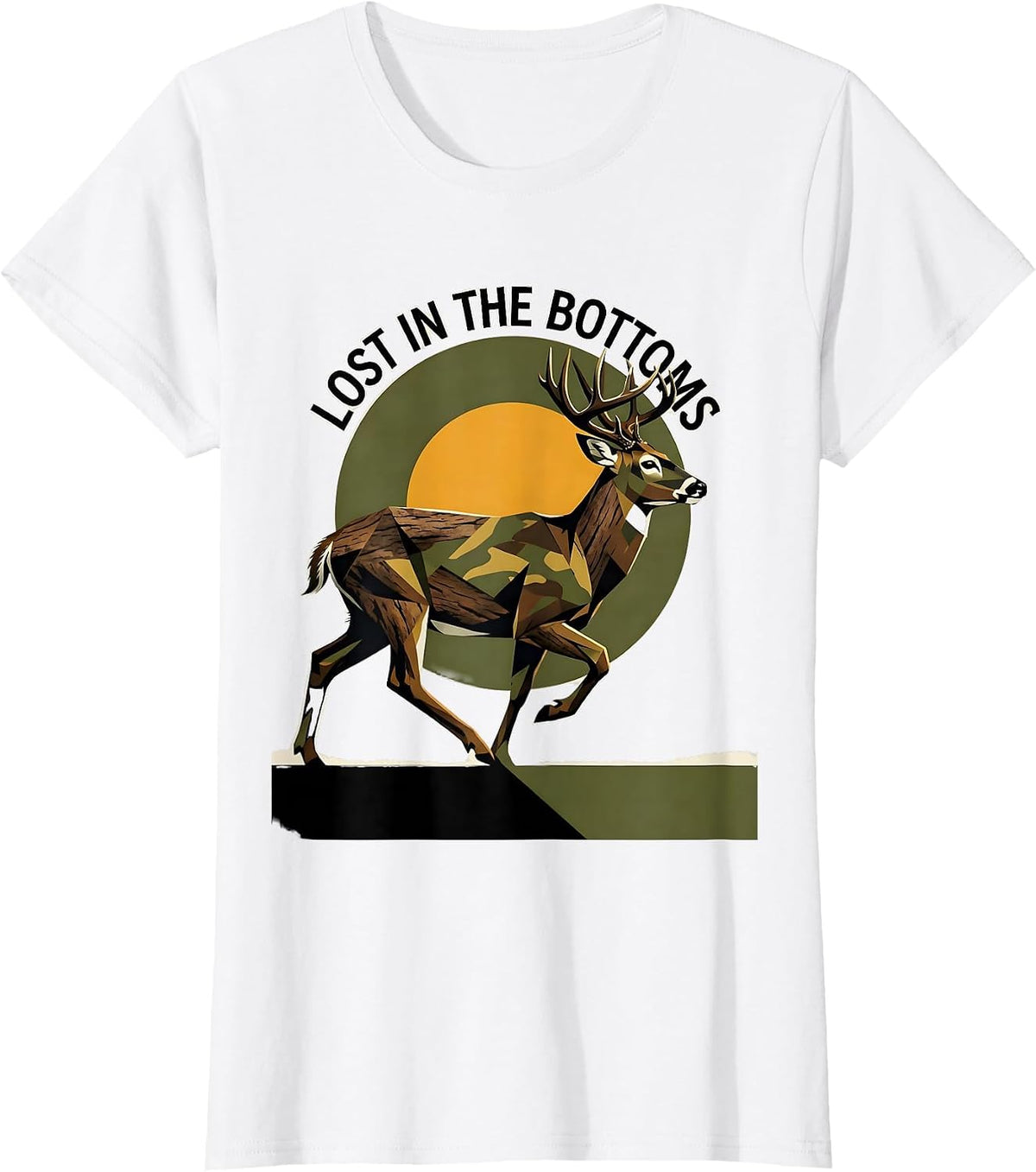 Lost in the Bottoms Bottomland Camo Design T-Shirt - White