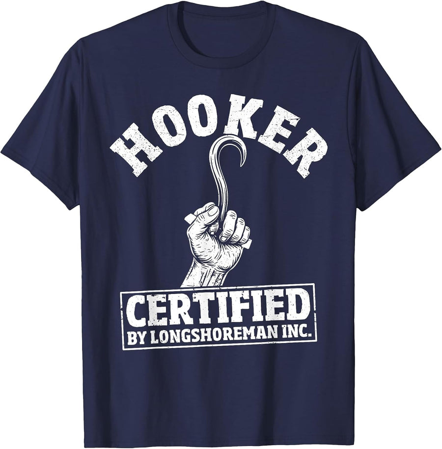 Funny Longshoreman Dockworker T-Shirt - Navy Blue
