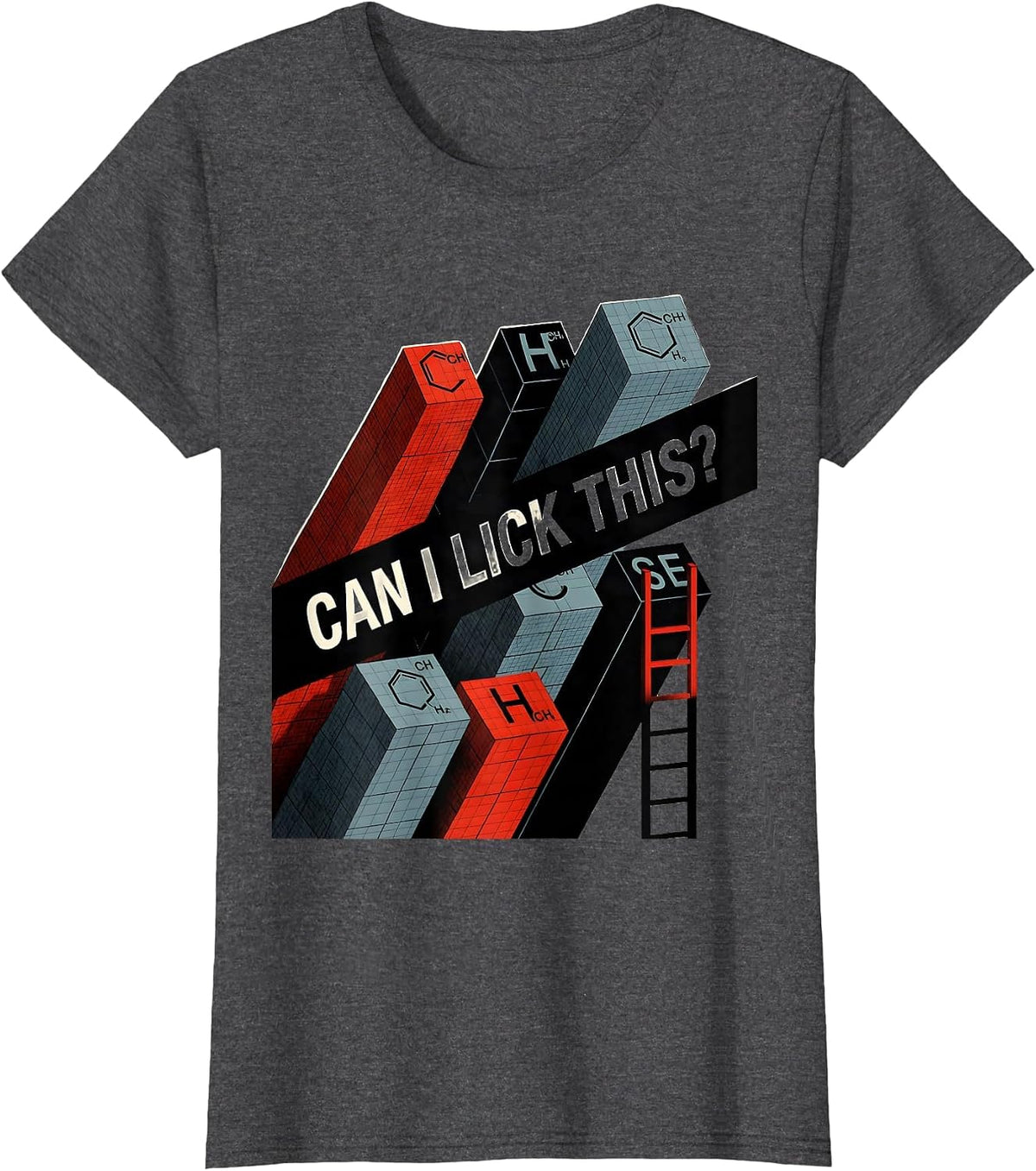 Women's Can I Lick This Funny Periodic Table Science Teacher Gift T-Shirt - Dark Heather Grey