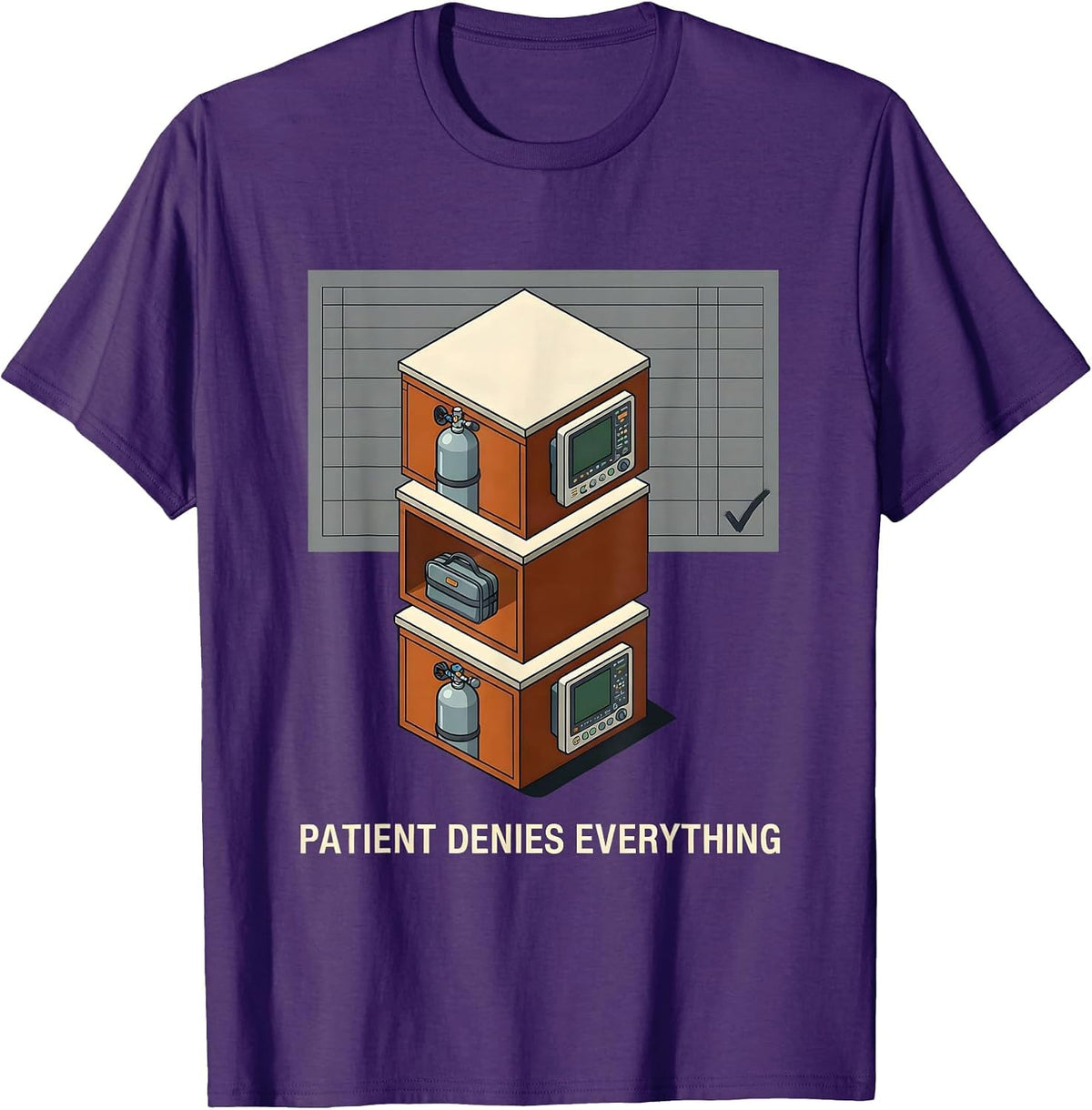 Men's Patient Denies Everything Funny EMT Paramedic First T-Shirt - Purple