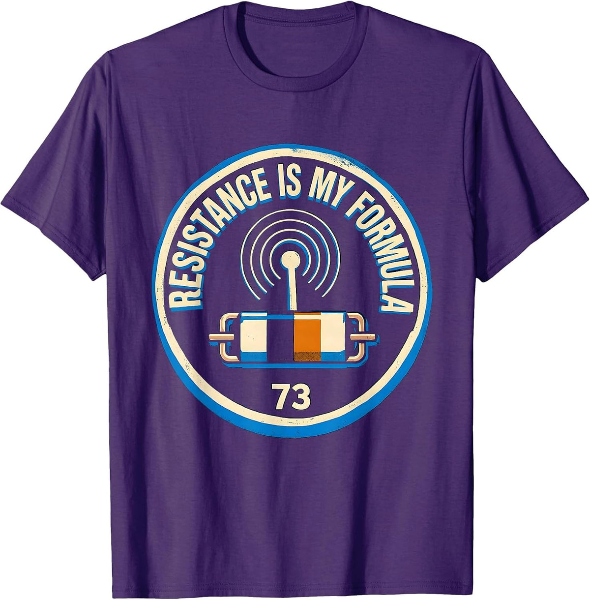 Resistance Is My Formula Funny Ham Radio Operator Humor T-Shirt - Purple