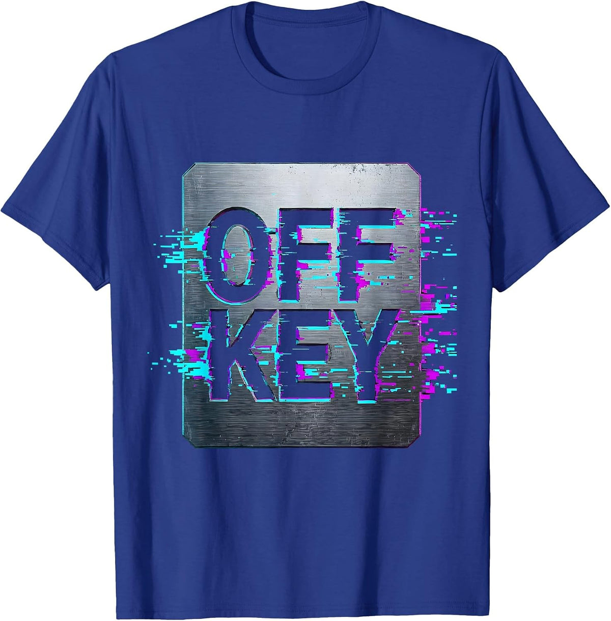 Off Key Cyberpunk Y2K Anime Graphic Streetwear T-Shirt - Royal Blue