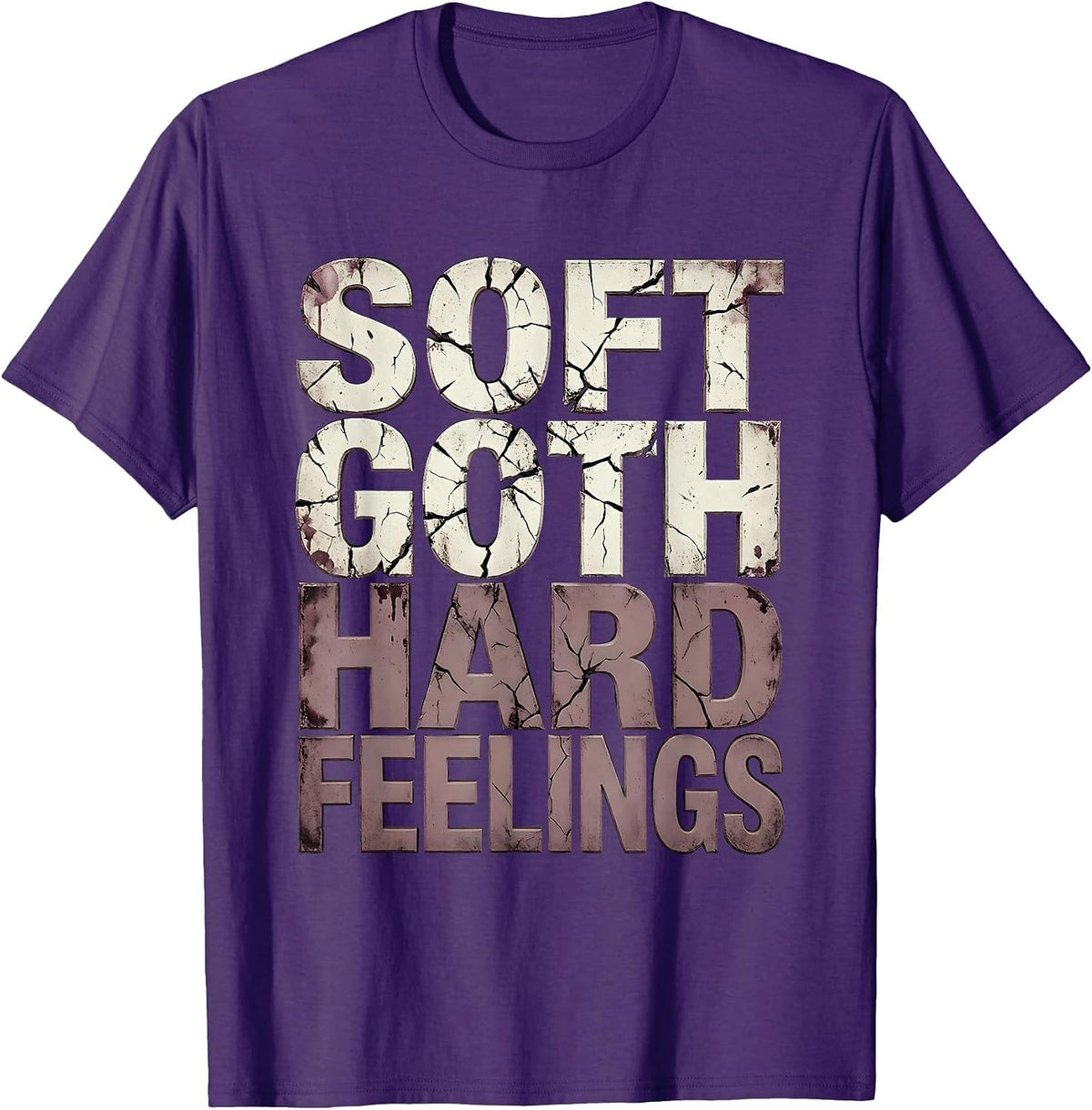 Soft Goth Hard Feelings Dark Aesthetic Design T-Shirt - Purple