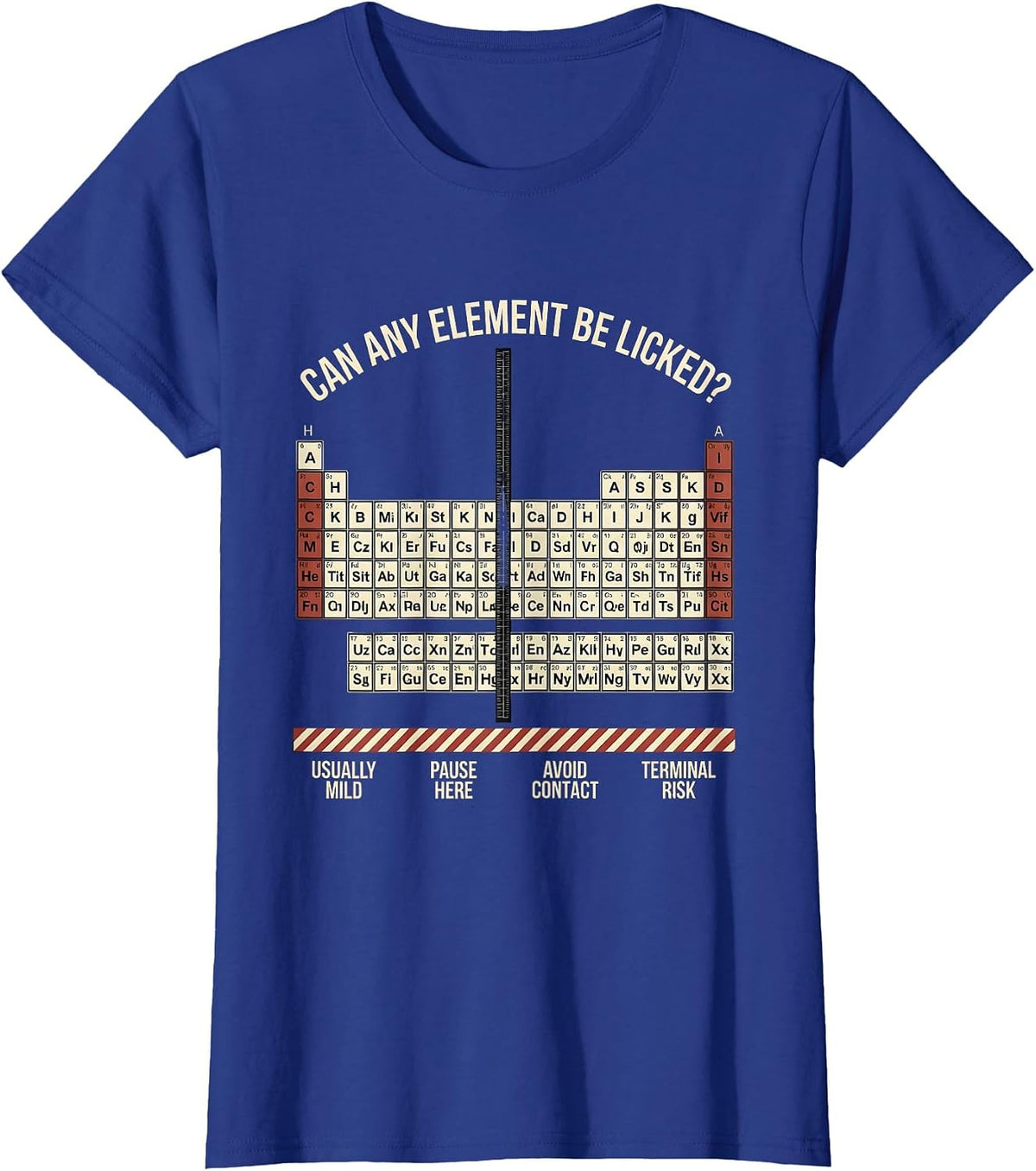 Women's Can Any Element Be Licked Funny Science Teacher Gift T-Shirt - Royal Blue