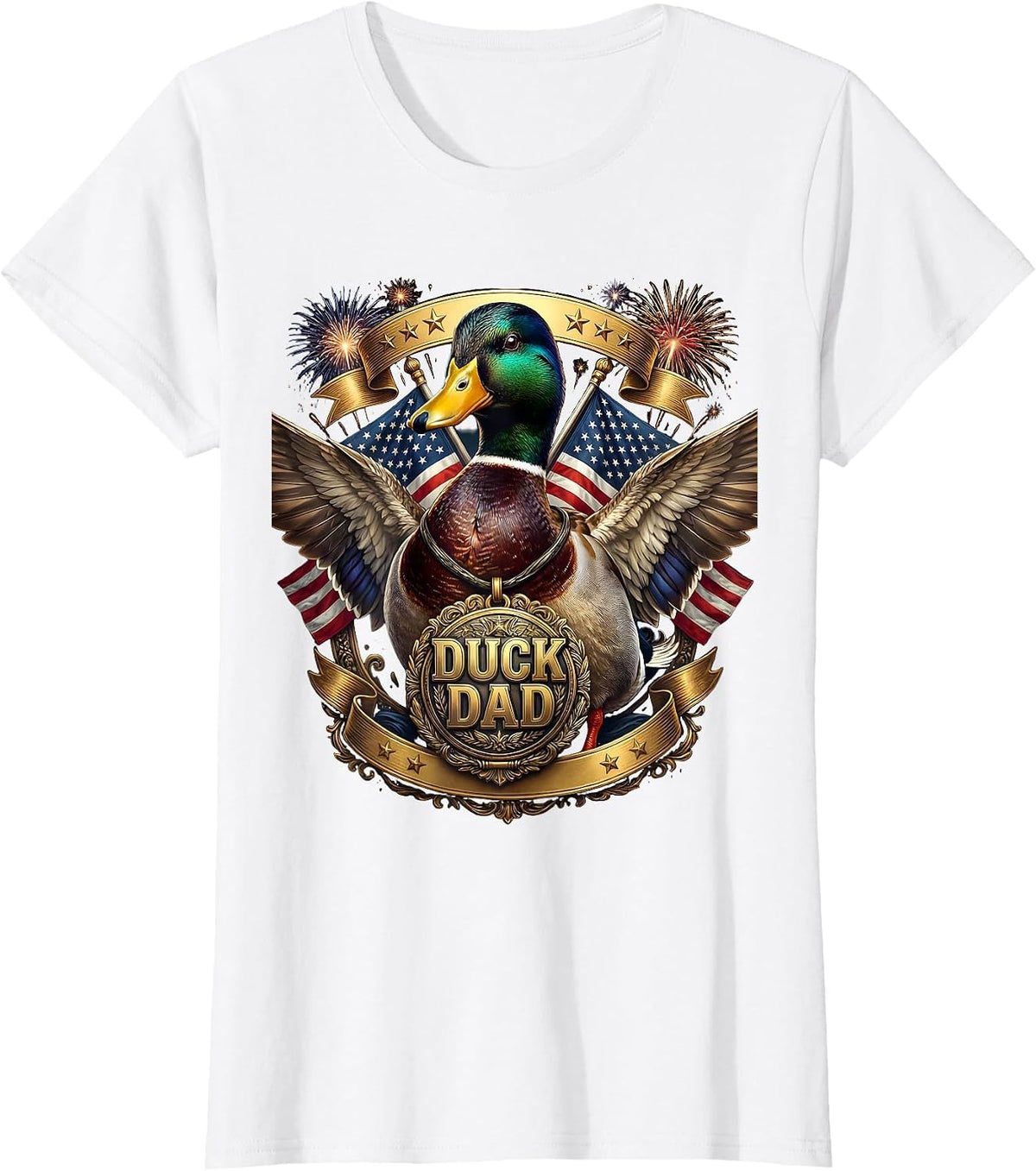Women's Duck Dad Proud Waterfowl Father Design T-Shirt - White