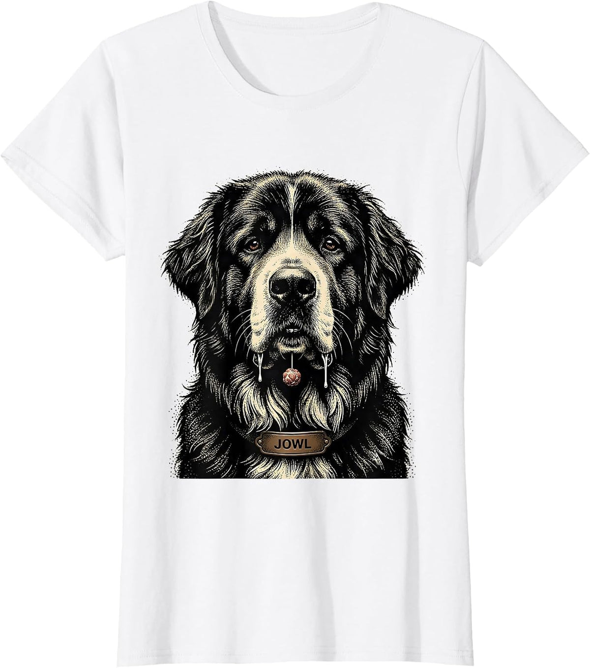 JOWL Funny Great Pyrenees Dog Mom Drooling Breed Humor T-Shirt - White