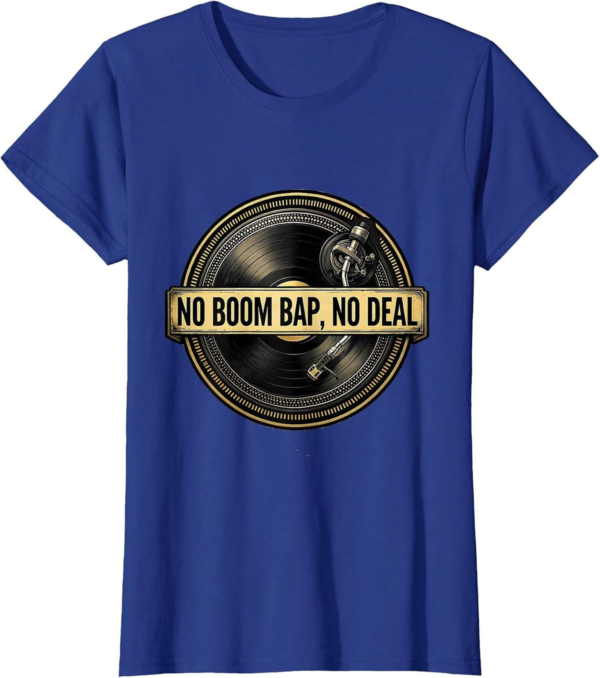 Women's No Boom Bap, No Deal Vintage Retro 90s Hip-Hop Lyric T-Shirt - Royal Blue