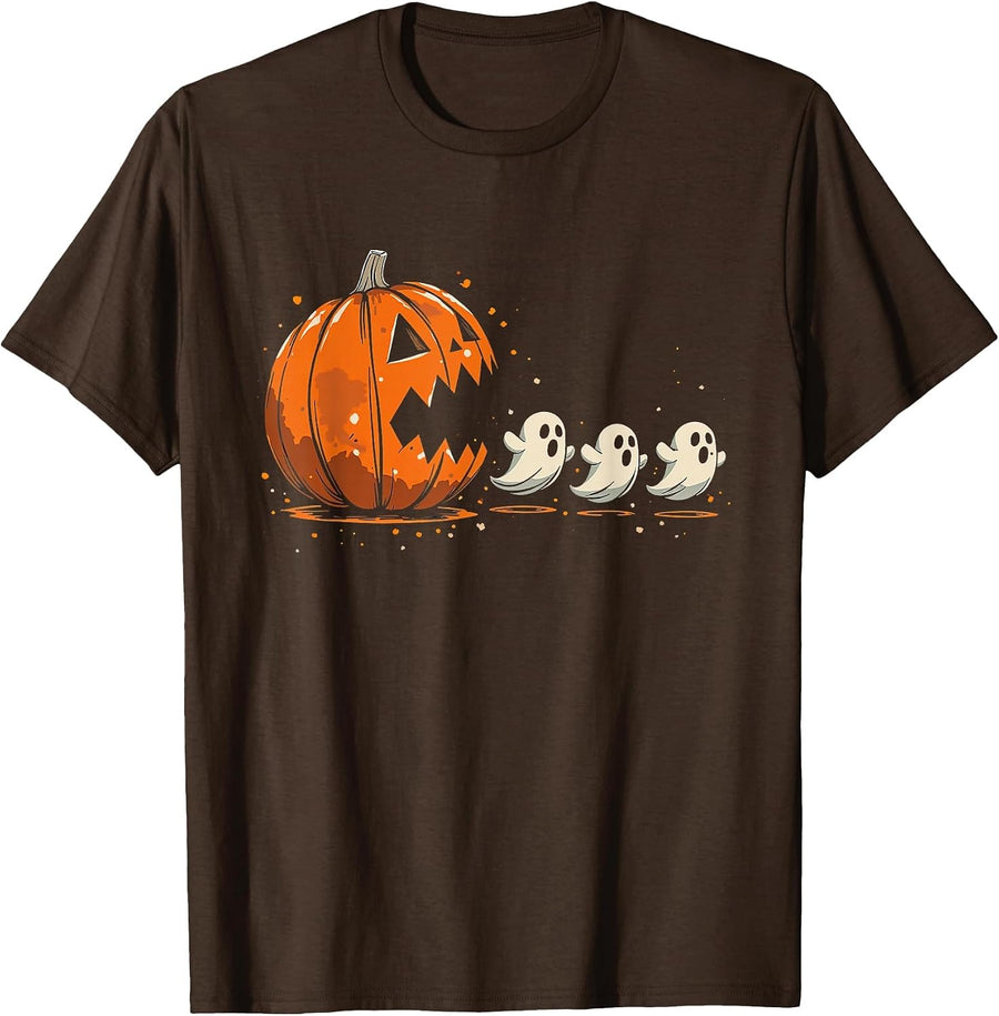 Halloween Gamer Video Game Costume Retro Arcade Design T-Shirt - Brown