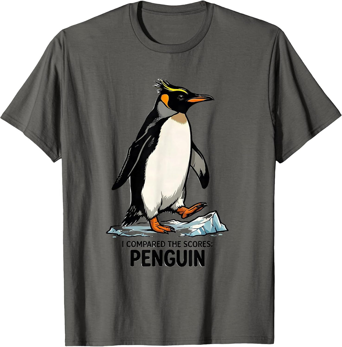 I Compared The Scores Penguin Funny Penguin Lover Gift T-Shirt - Asphalt Grey