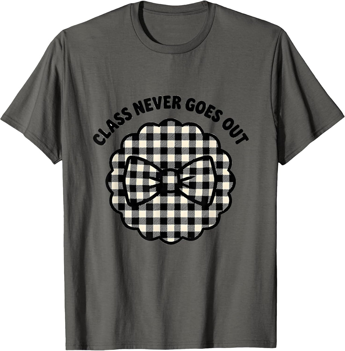 Men's Class Never Goes Out Tuxedo Graphic Design T-Shirt - Asphalt Grey