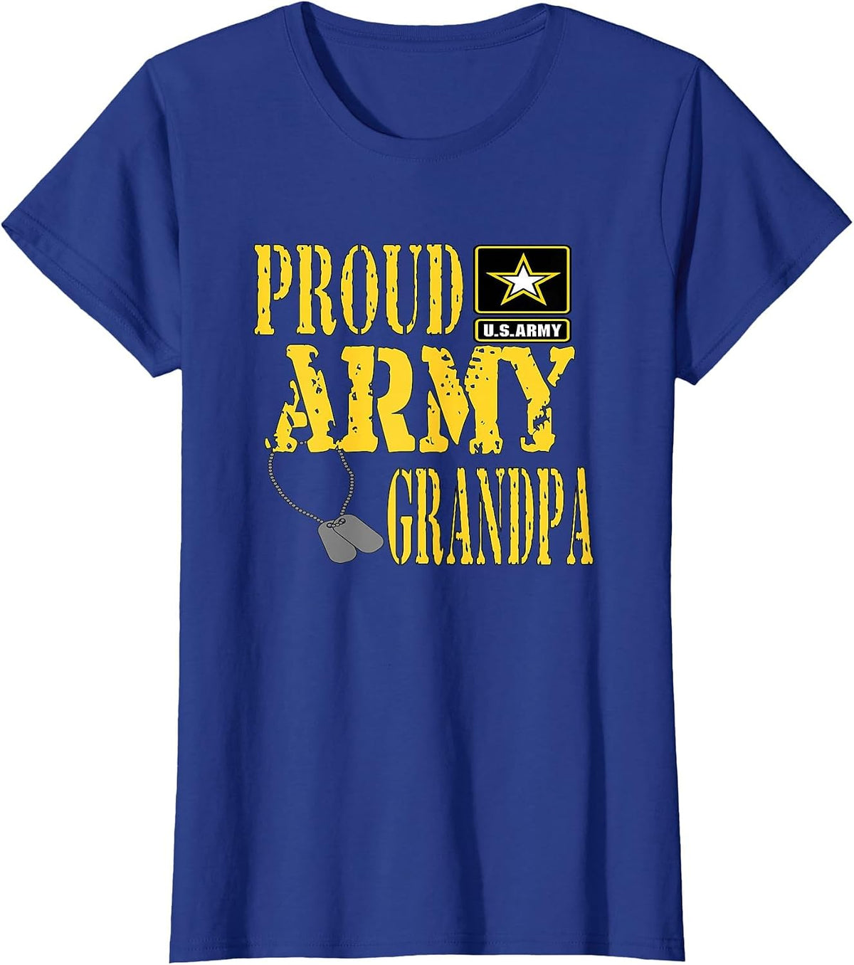 Proud Army Grandpa Shirt Military Pride T Shirt T-Shirt - Royal Blue
