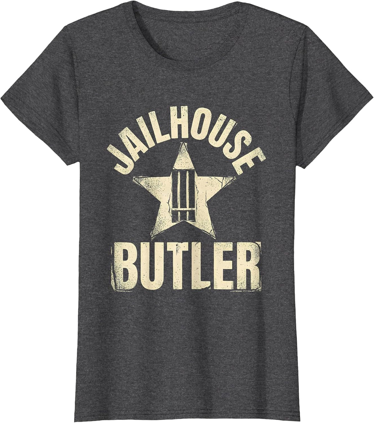 Women's Jailhouse Butler Funny Police Officer Gift For Corrections T-Shirt - Dark Heather Grey