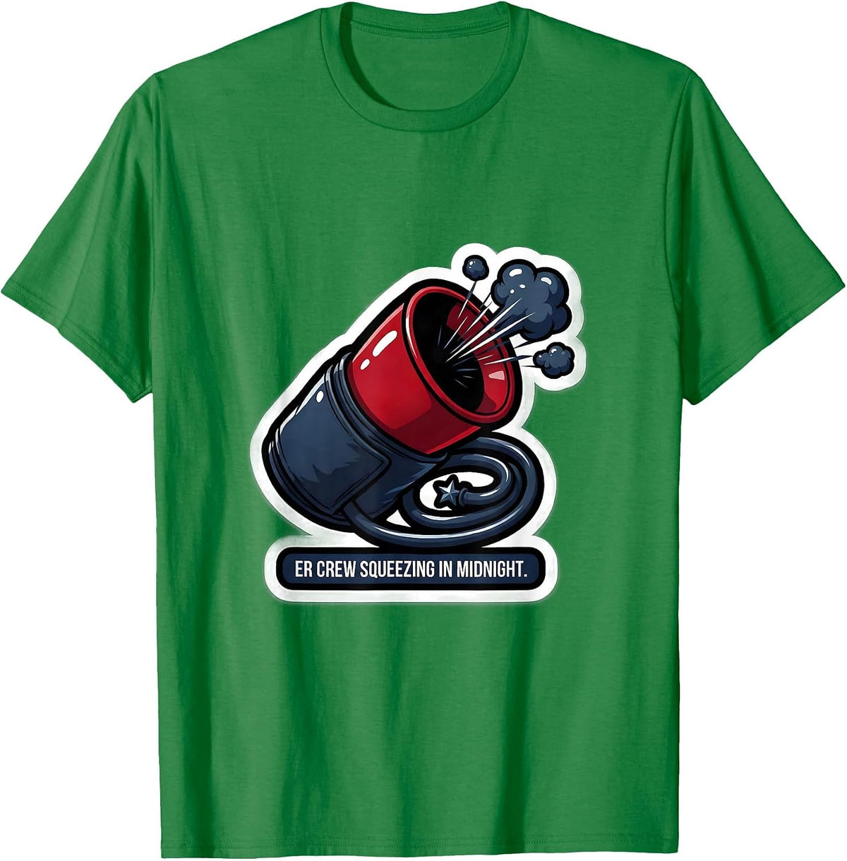 Men's ER Crew Squeezing In Midnight Funny Nurse Crew New Years Eve T-Shirt - Kelly Green