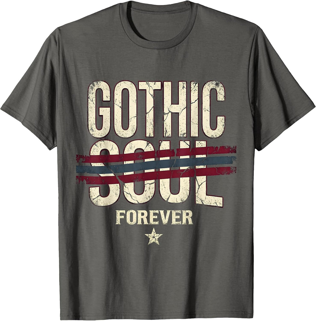 Gothic Soul Forever Dark Aesthetic Design T-Shirt - Asphalt Grey