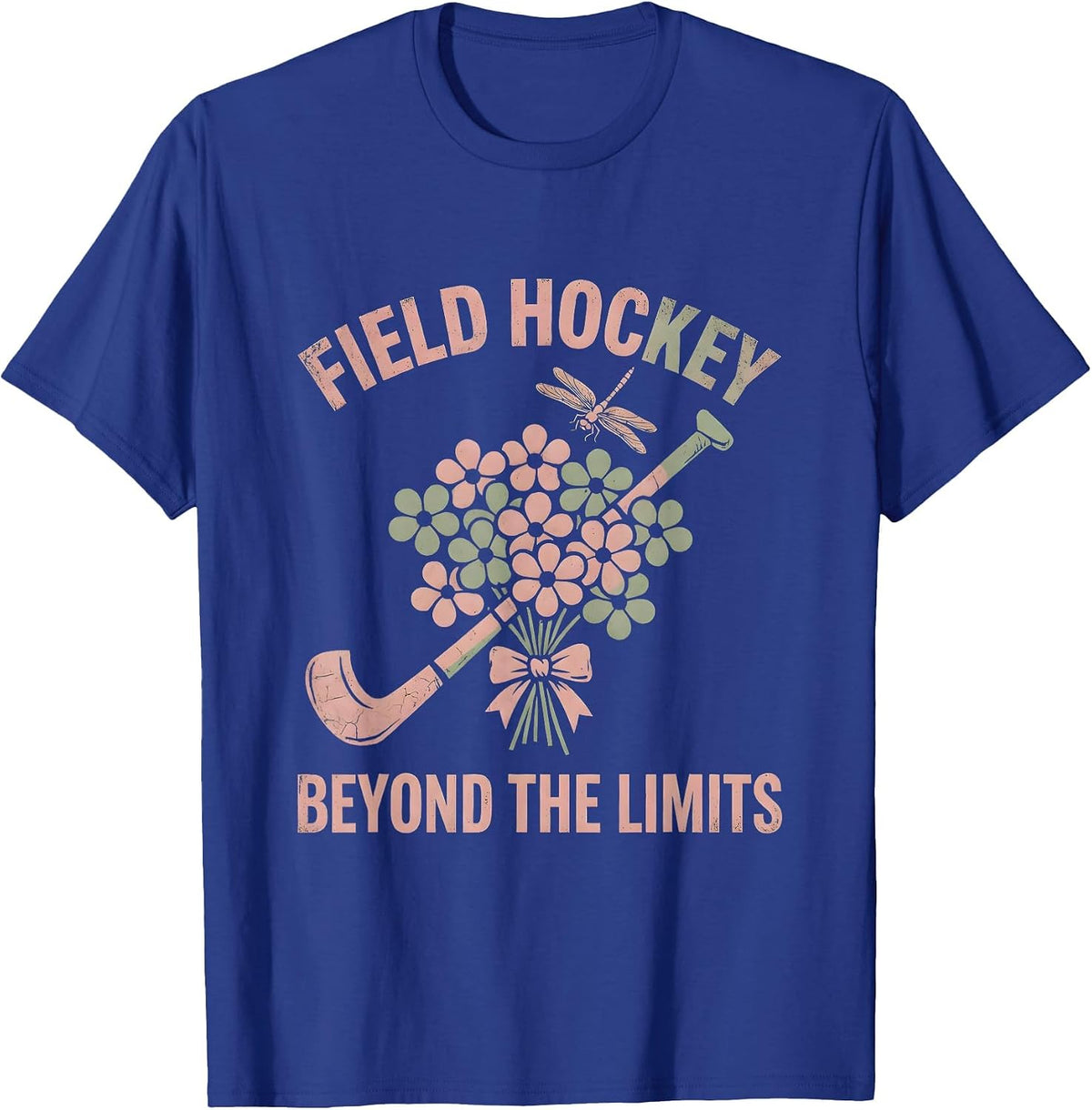 Field Hockey Beyond The Limits Athlete Design T-Shirt - Royal Blue