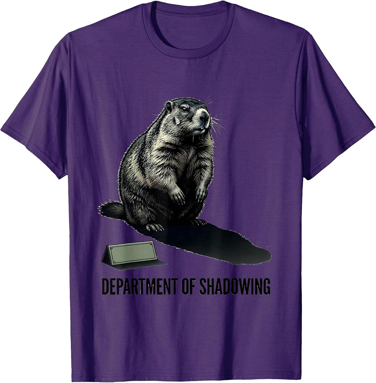 Department Of Shadowing Funny Groundhog Hedgehog Lover Humor T-Shirt - Purple