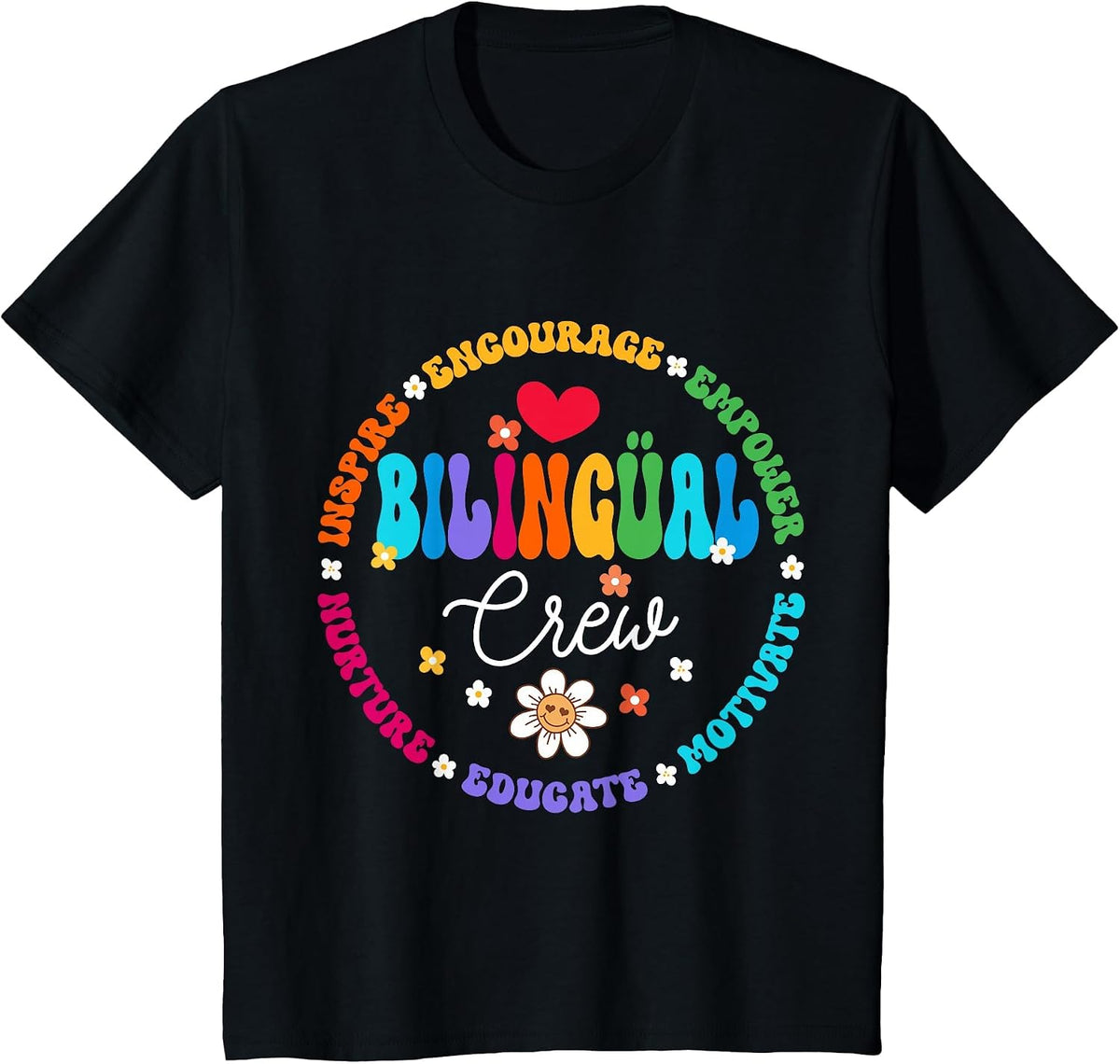Cultivando Bilingues Dual Language Bilingual Crew Teacher T-Shirt - Black