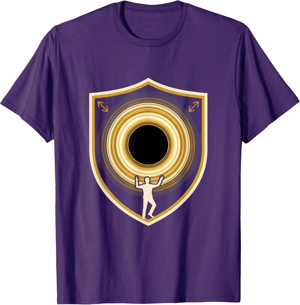 Men's Black Hole Crest Astrophysics Enthusiast Science Graphic T-Shirt - Purple
