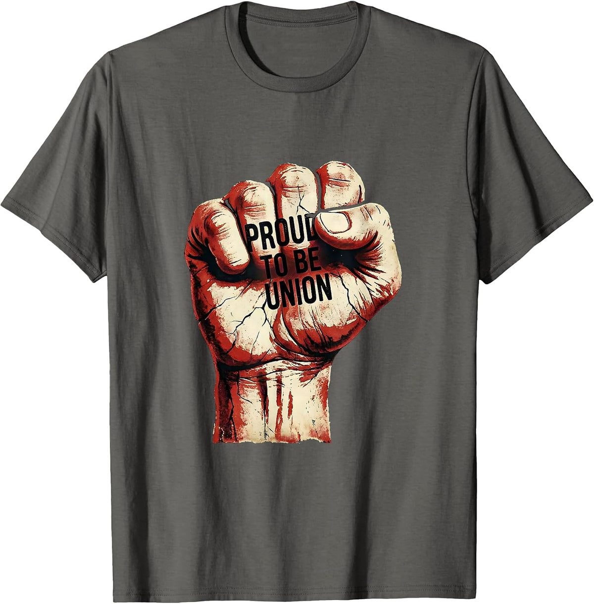 Proud to Be Union Labor Day Worker Design T-Shirt - Asphalt Grey
