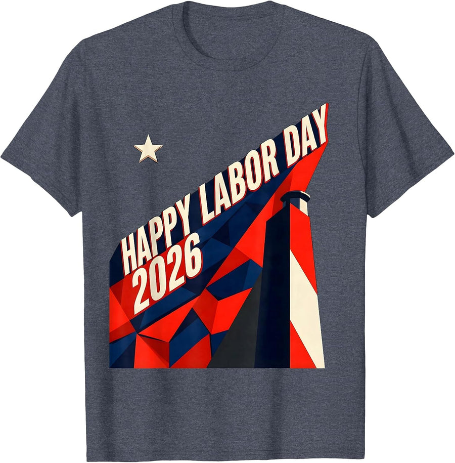 Happy Labor Day 2026 Patriotic Union Worker Pride T-Shirt - Heather Blue