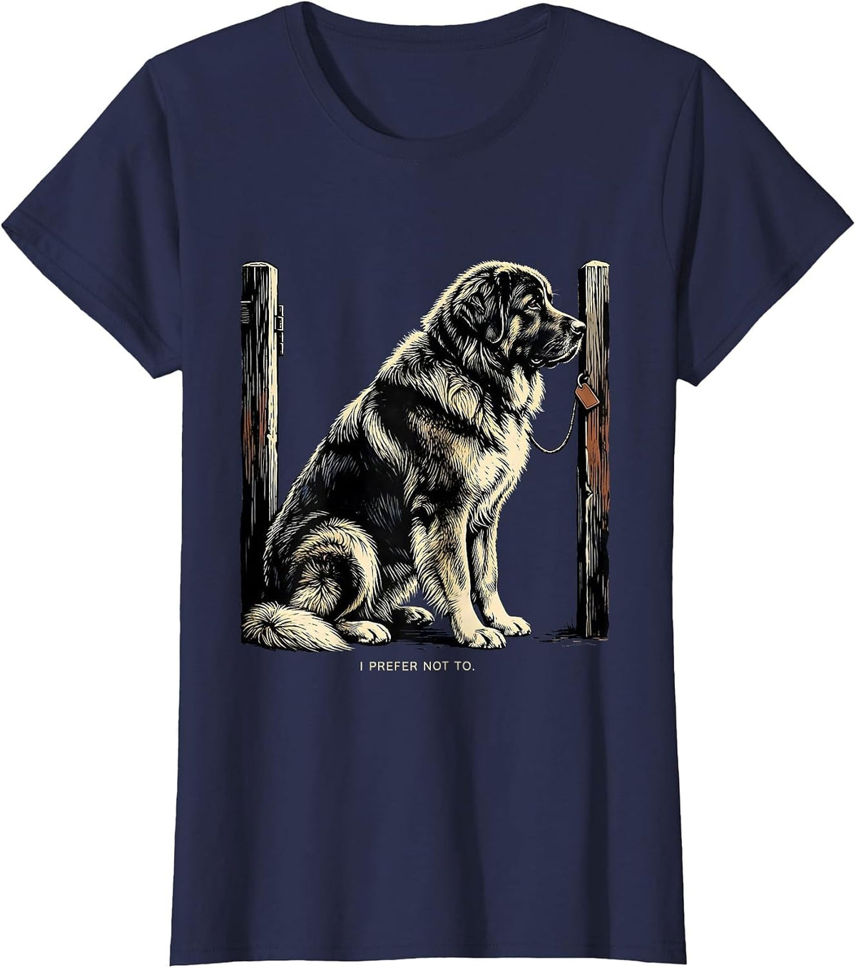 Women's I Prefer Not To Funny Great Pyrenees Dog Owner Gift T-Shirt - Navy Blue