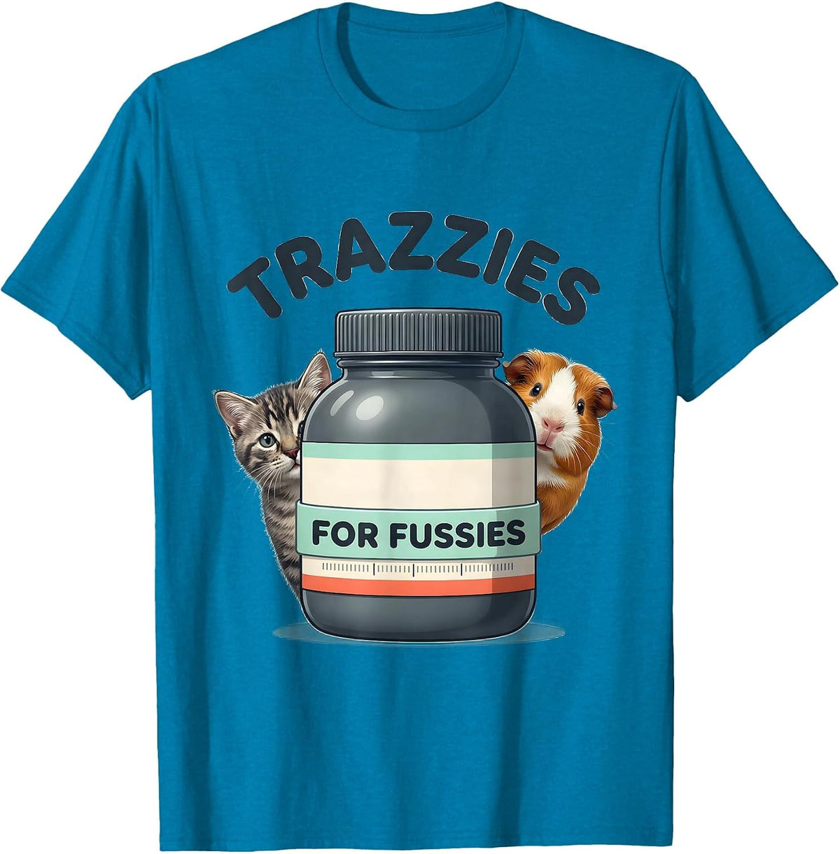 Trazzies For Fussies Cute Kawaii Vet Tech Animal Lover Gift T-Shirt - Sapphire Blue
