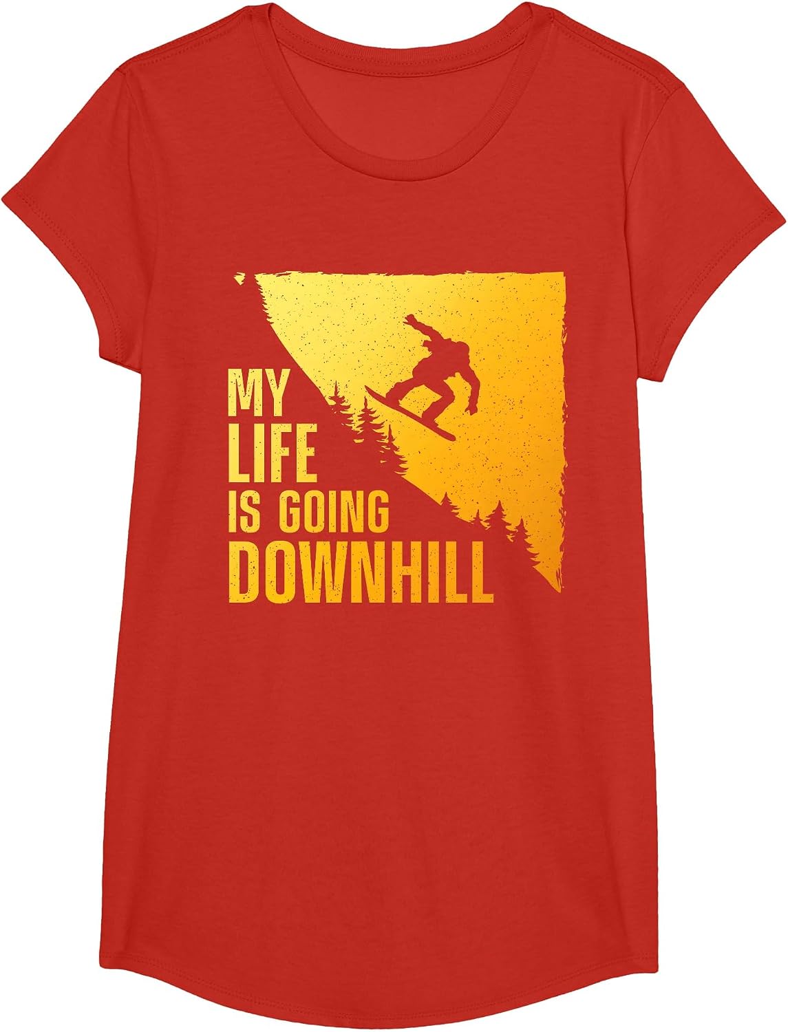Cool Snowboarding Art for Men Women Snowboard Snowboarder T-Shirt - Girls Red