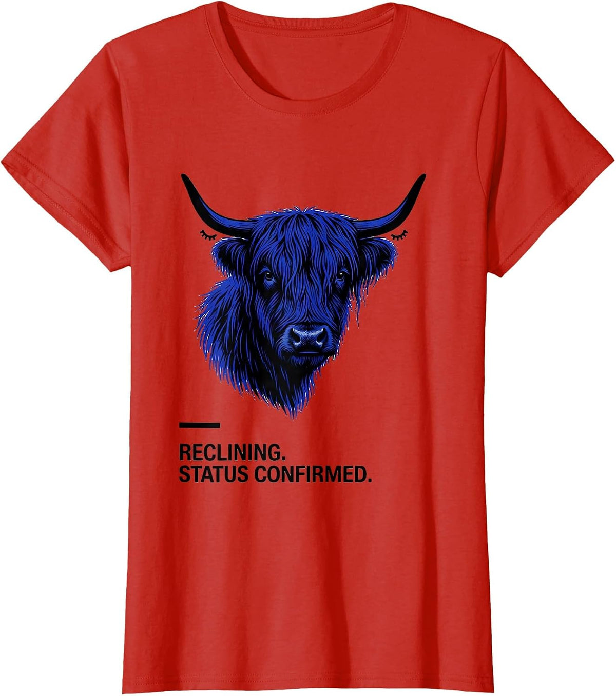 Reclining Status Confirmed Highland Cow Official Sleepshirt T-Shirt - Red