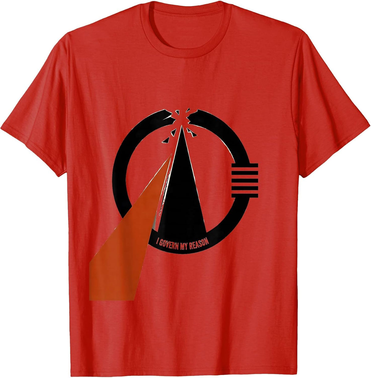 Men's I Govern My Reason Stoic Philosophy Marcus Aurelius Quote T-Shirt - Red