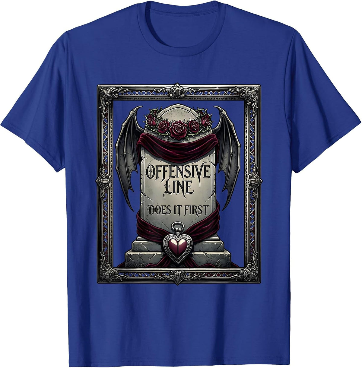 Men's Offensive Line Does It First Lineman Design T-Shirt - Royal Blue