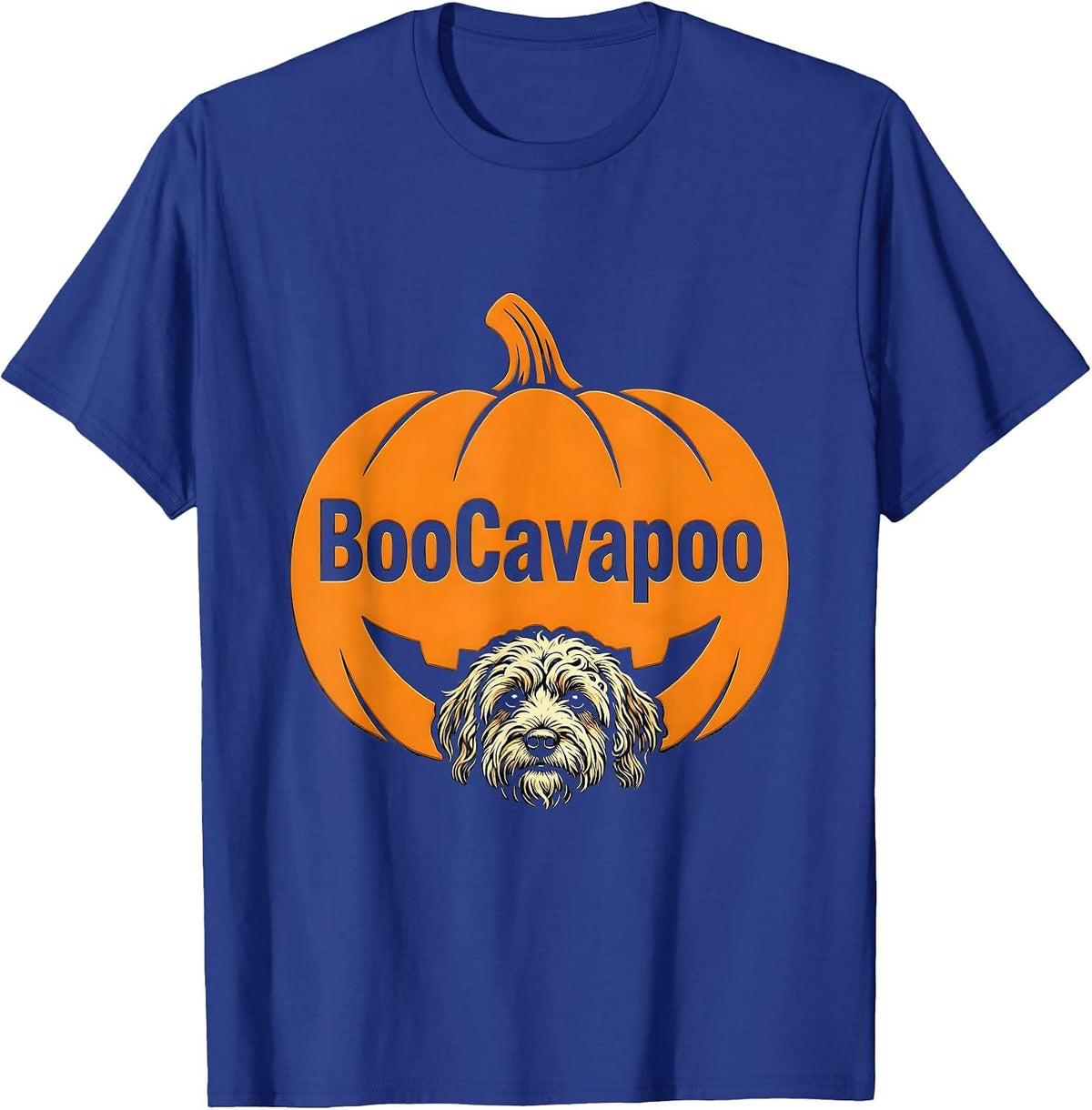Men's BooCavapoo Funny Cavapoo Dog Halloween Costume Pet Lover T-Shirt - Royal Blue