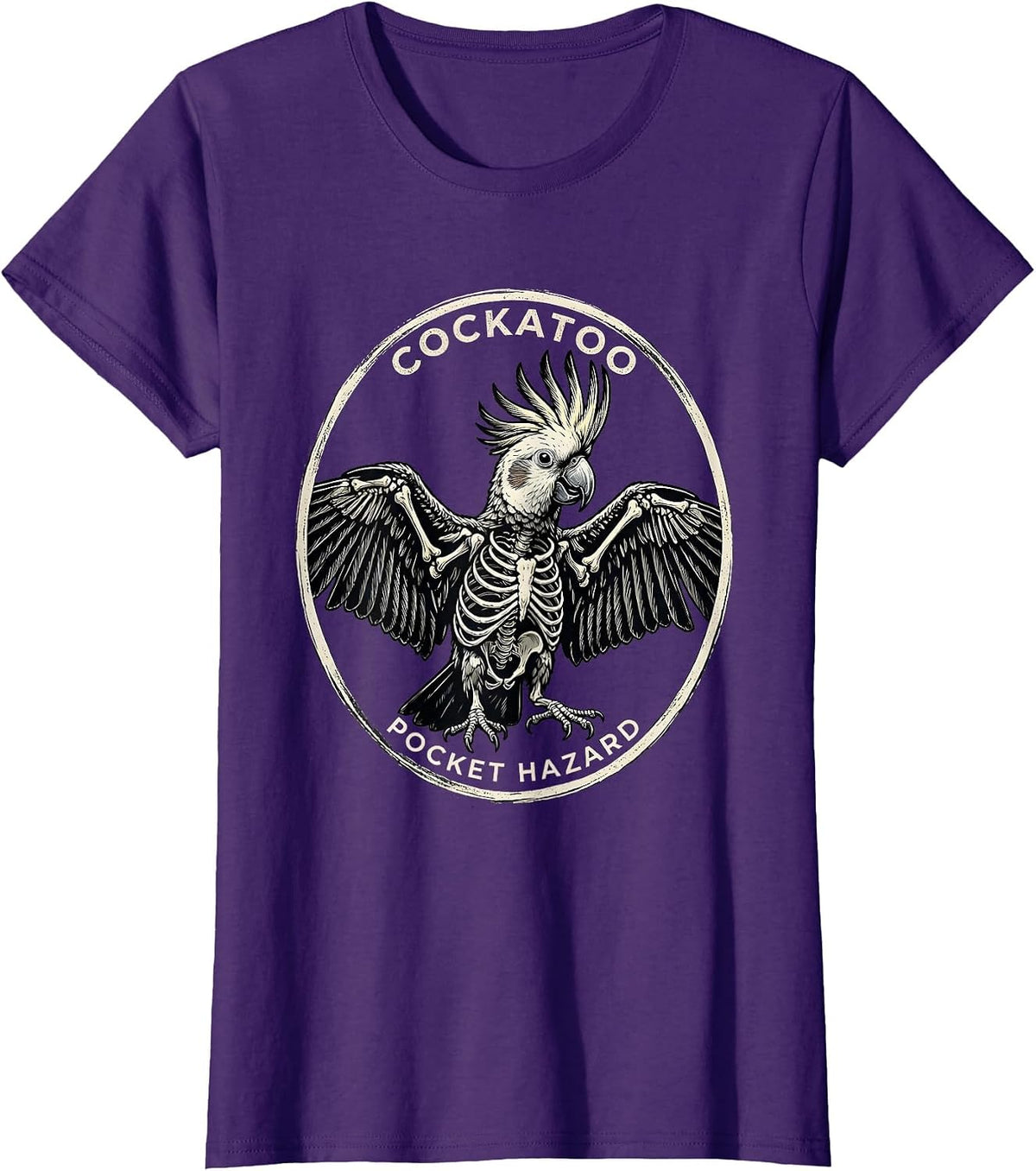 Women's Cockatoo Pocket Hazard Funny Cockatiel Bird Lover Gift T-Shirt - Purple