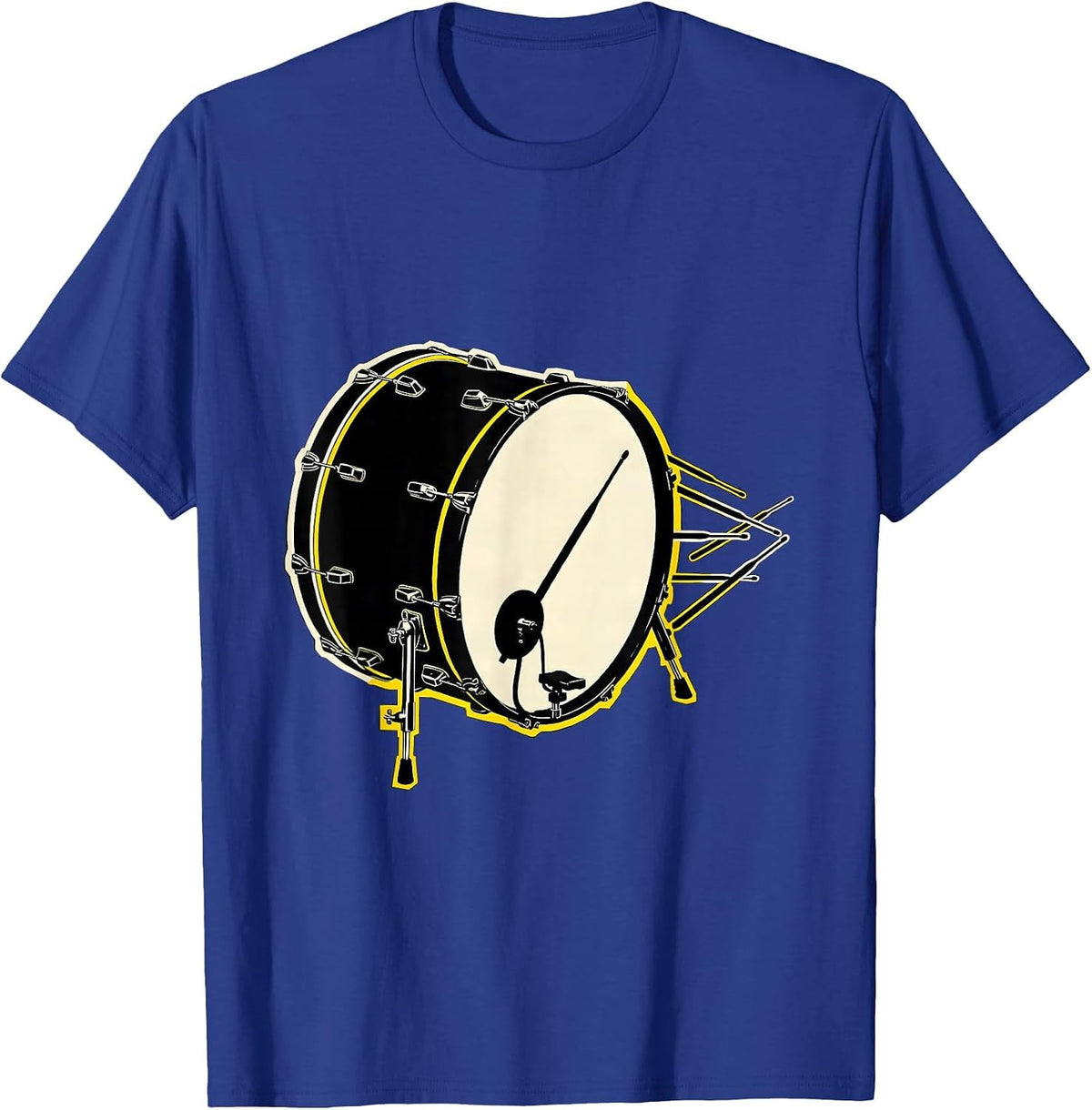 Stencil Bass Drum Drummer Humor Vintage Gift T-Shirt - Royal Blue