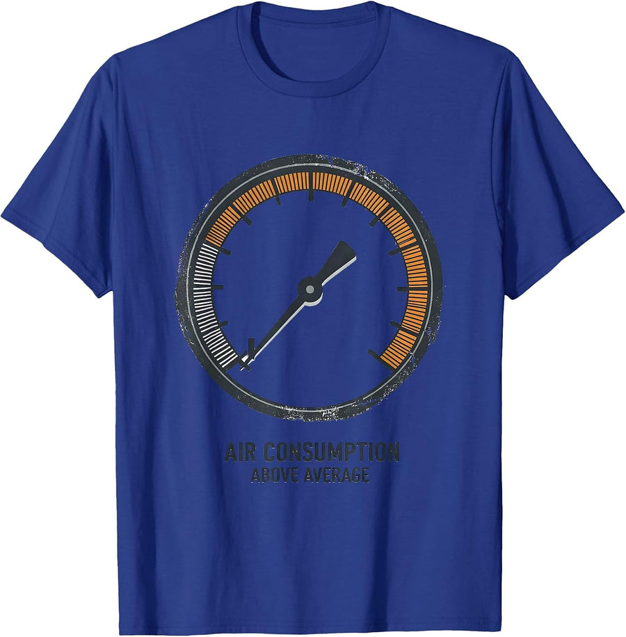 Air Consumption Above Average Funny Scuba Diver Gift T-Shirt - Royal Blue